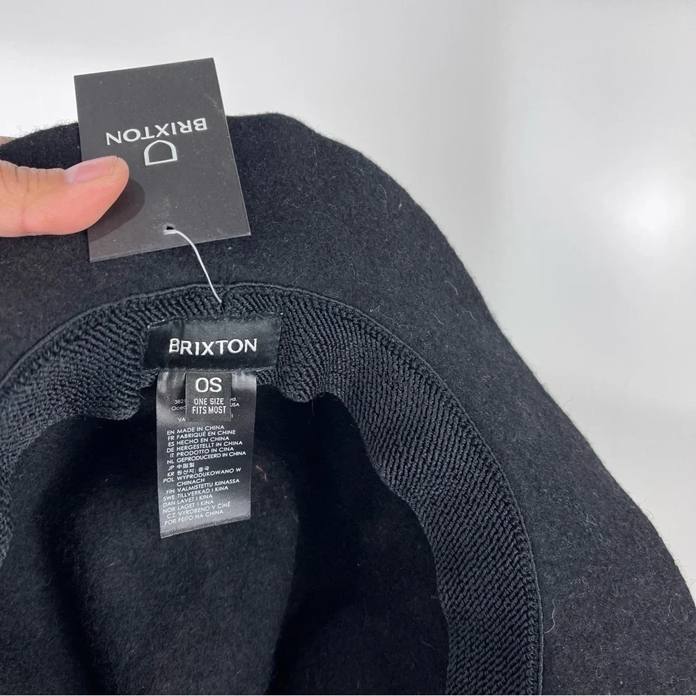 NEW Brixton Valley Fedora Hat Black Felt Wool One Size